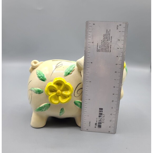 Fred Roberts San Francisco Taiwan Vintage Pig Piggy Bank Cream Yellow - Picture 11 of 11